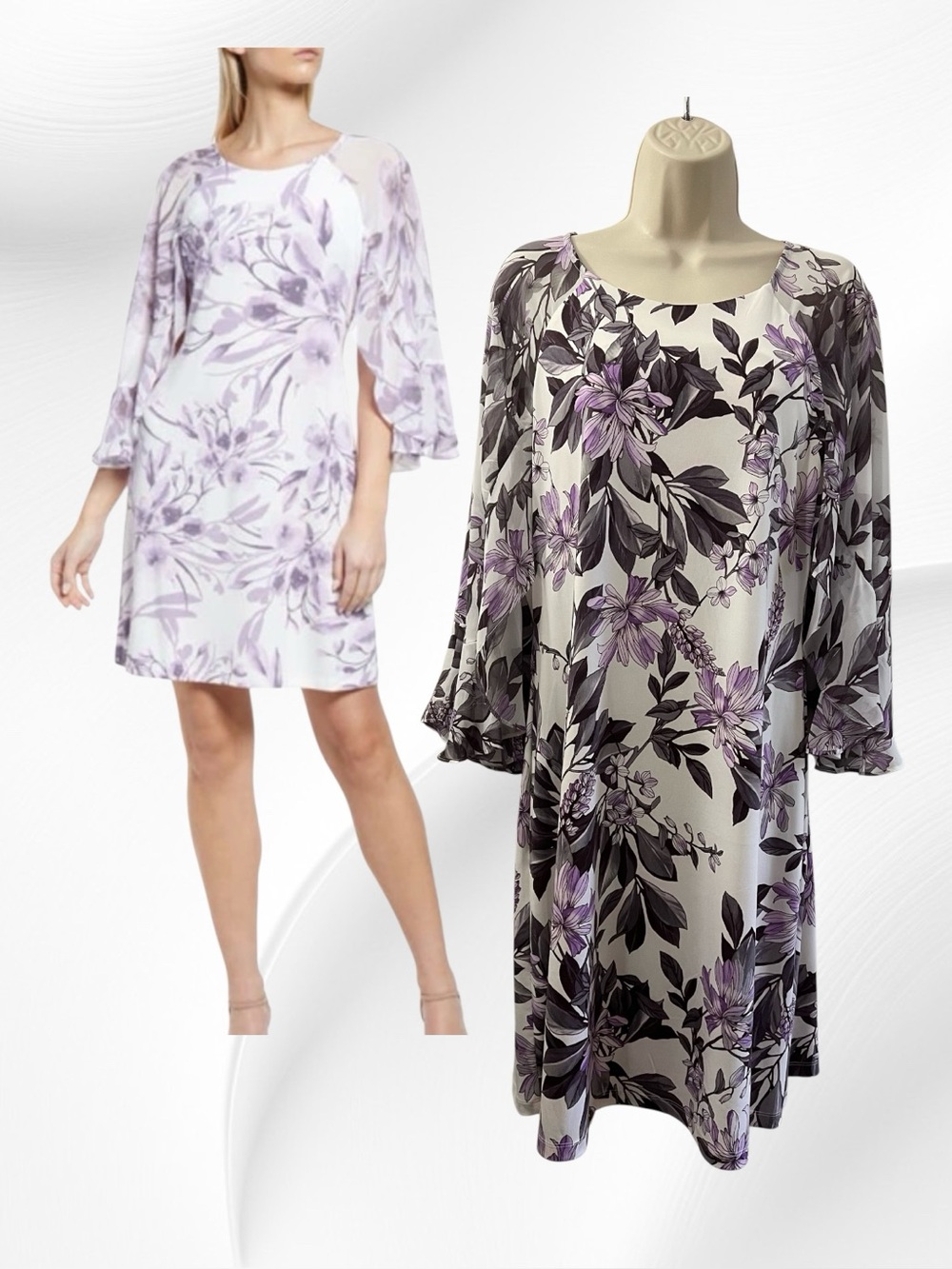 Connected Apparel  Shift Dress with Cape Sleeves Size 10 NWT MSRP
 $60